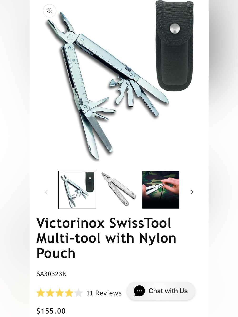 Victorinox Stainless Multi-Tool with Black Nylon Pouch
